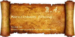Marczinkech Albina névjegykártya